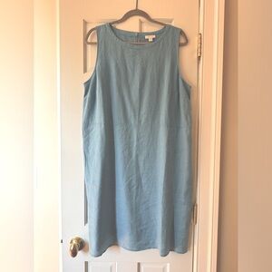 J. Jill NWT Blue Linen Dress with pockets